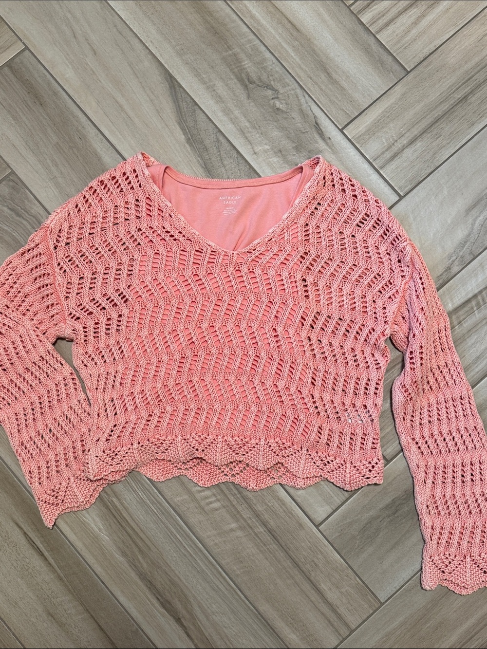 *NWOT * American Eagle Pink Crochet Sweater and Tank Top Set- *NWOT*